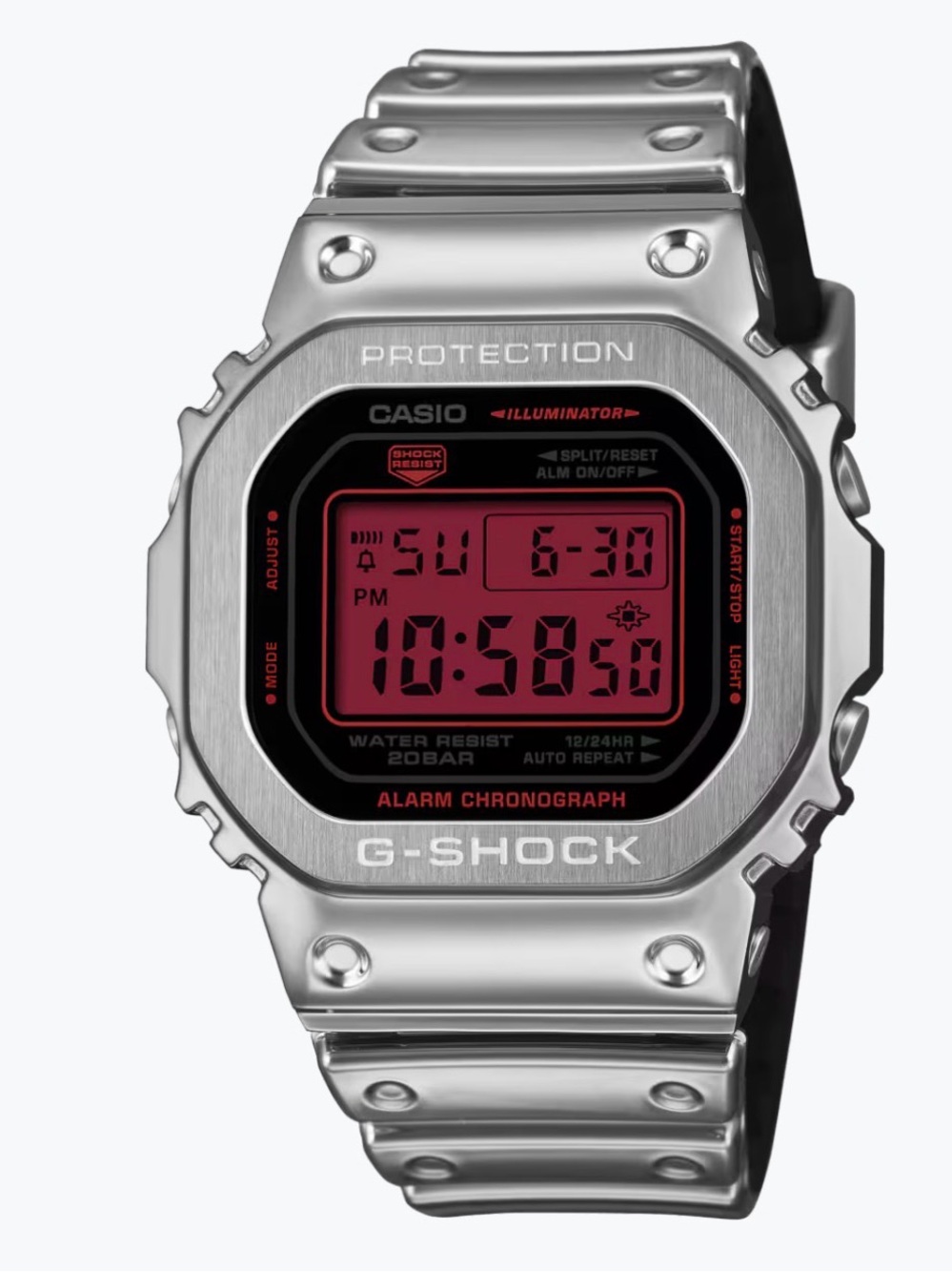 G-Shock Digital 5600 Series 43 mm Red/Black-Digital Dial Men's Watch